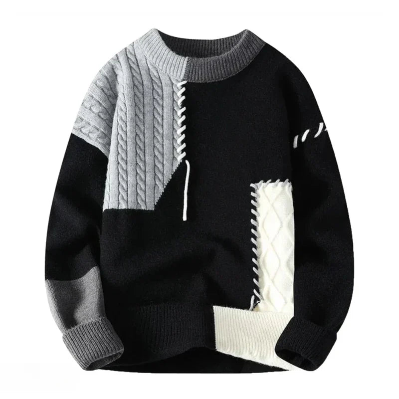 Finley | Pulover tricotat în stil patchwork