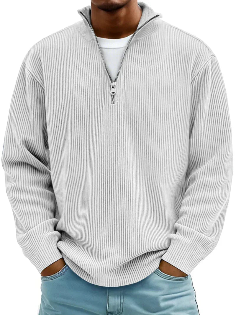 Calvin | Pulover ribbat cu fermoar