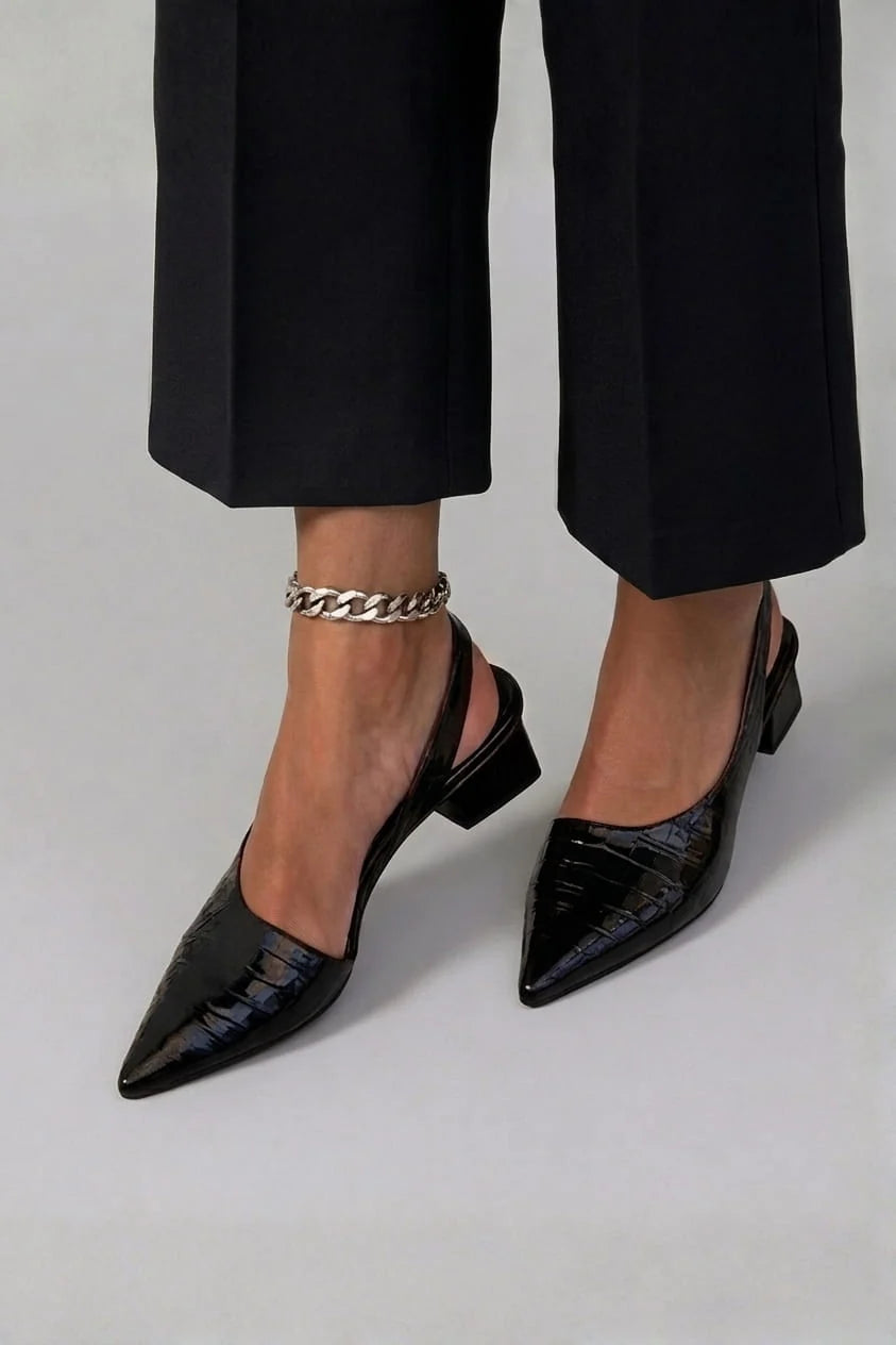 Elisa | Pantofi eleganți cu toc și vârf lat