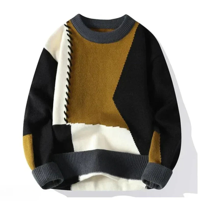 Finley | Pulover tricotat în stil patchwork