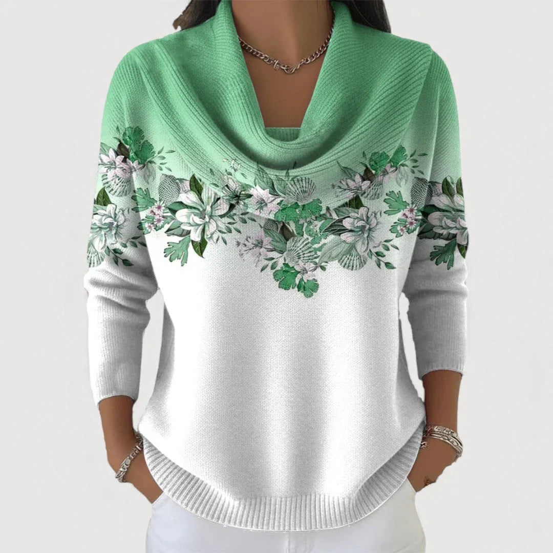 Amore | Pulover floral cu guler moale