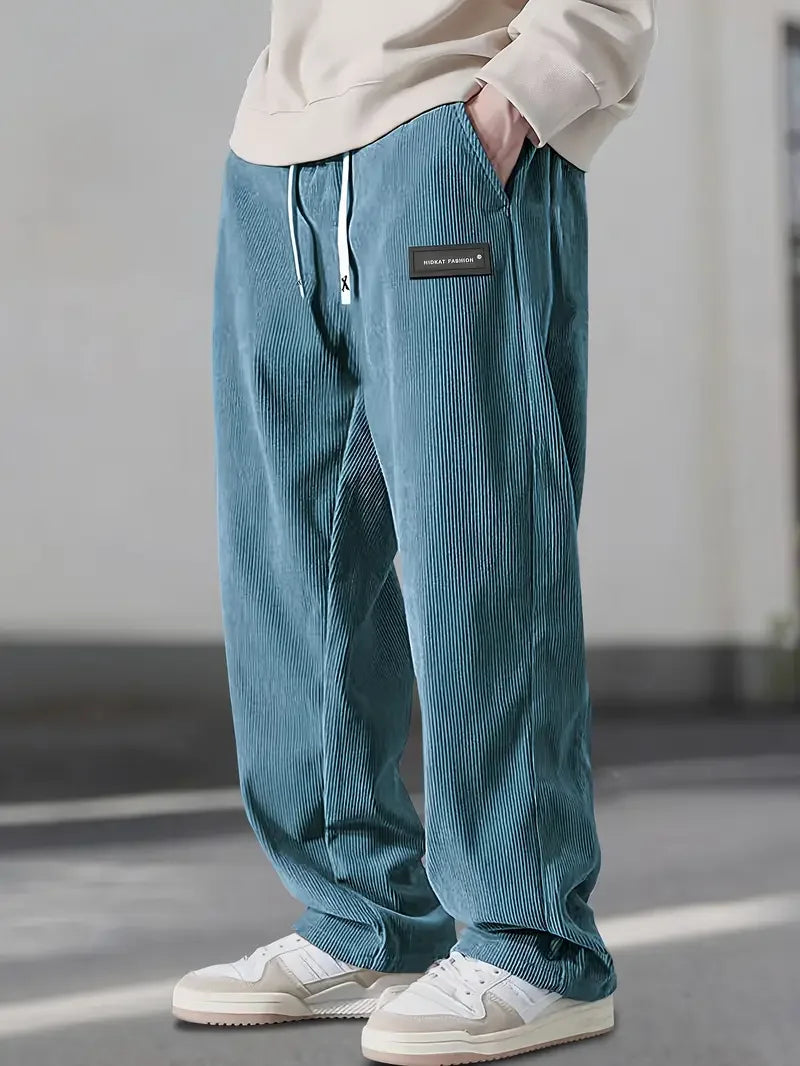 Haven | Pantaloni din catifea reiată croială lejeră